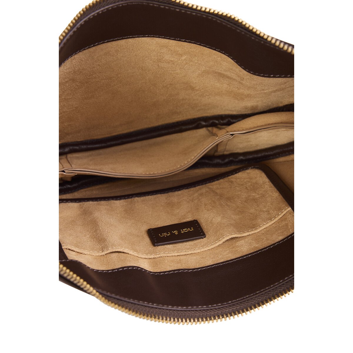 Sac porté épaule en cuir LUNE ebène, NAT & NIN
