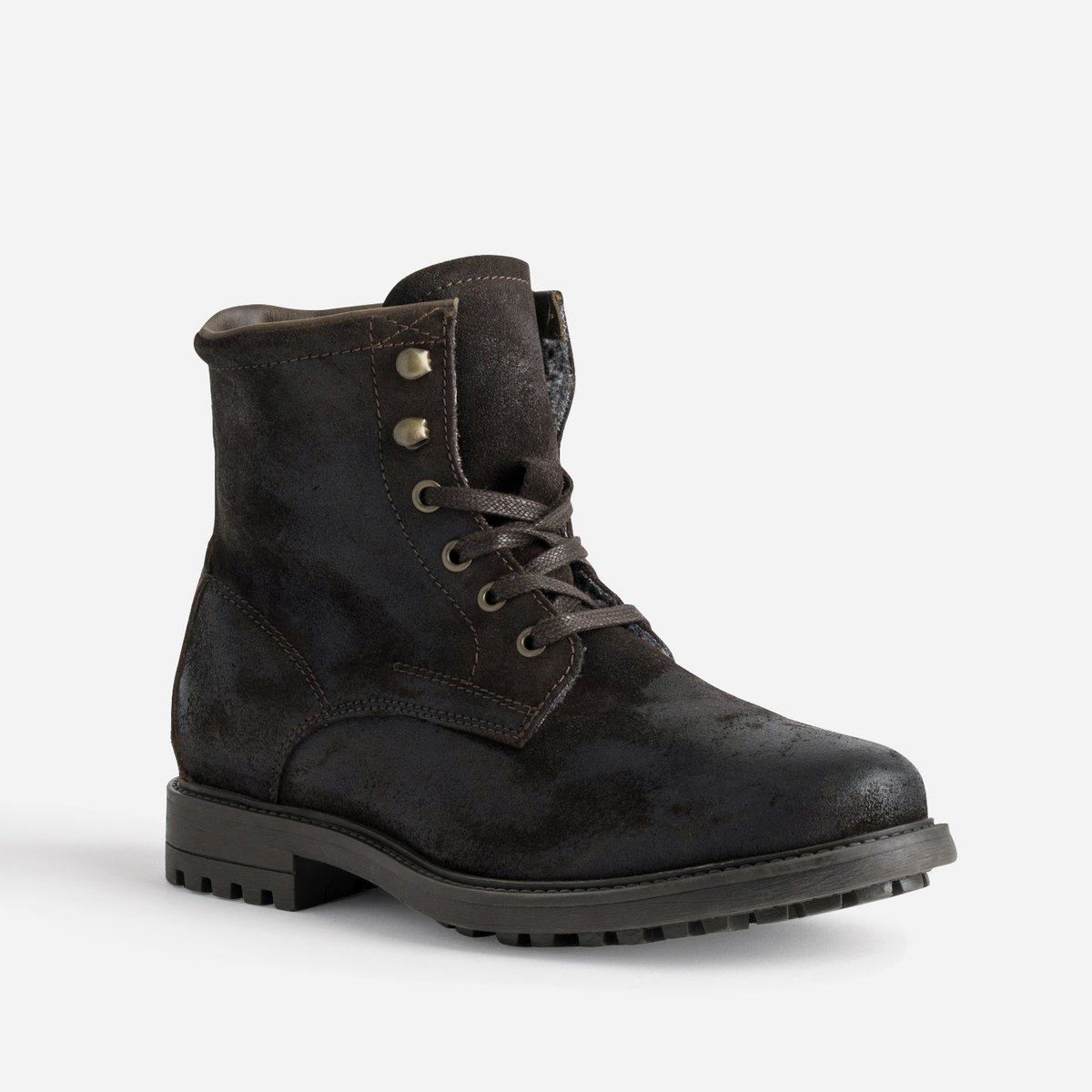 Boots en cuir LEART marron fonce, ERAM