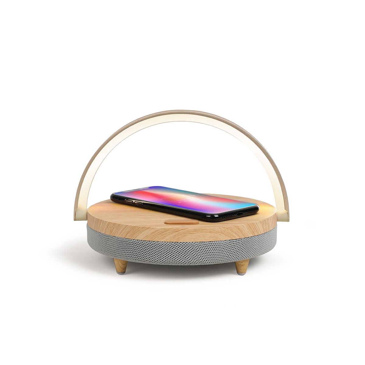 Enceinte LED chargeur induction fast charge beige, LIVOO