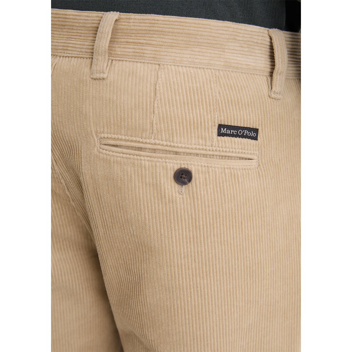 Pantalon en velours côtelé modèle Osby pleats tapered en pur coton bio beige, MARC O'POLO