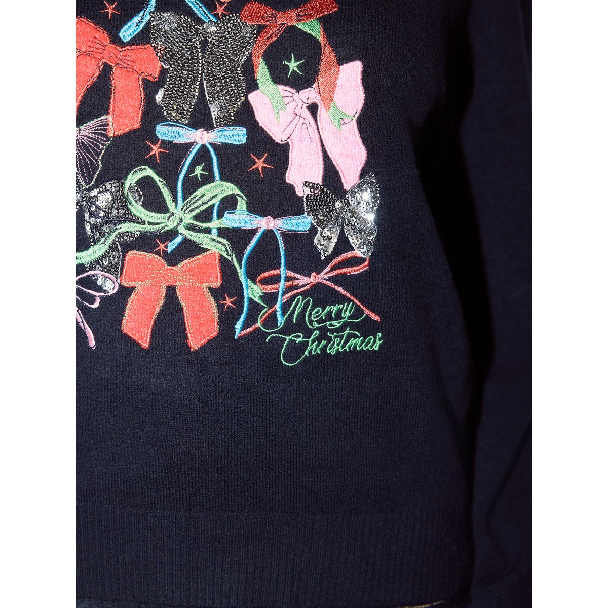 Pull arbre à paillettes arc-en-ciel bleu marine, NEXT