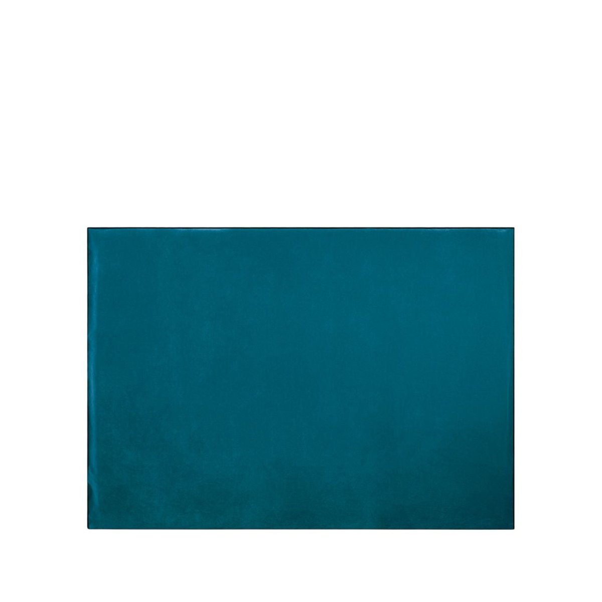 Housse De Tête De Lit en Velours uni et point de bourdon noir DARIO bleu canard et bourdon noir, MADURA