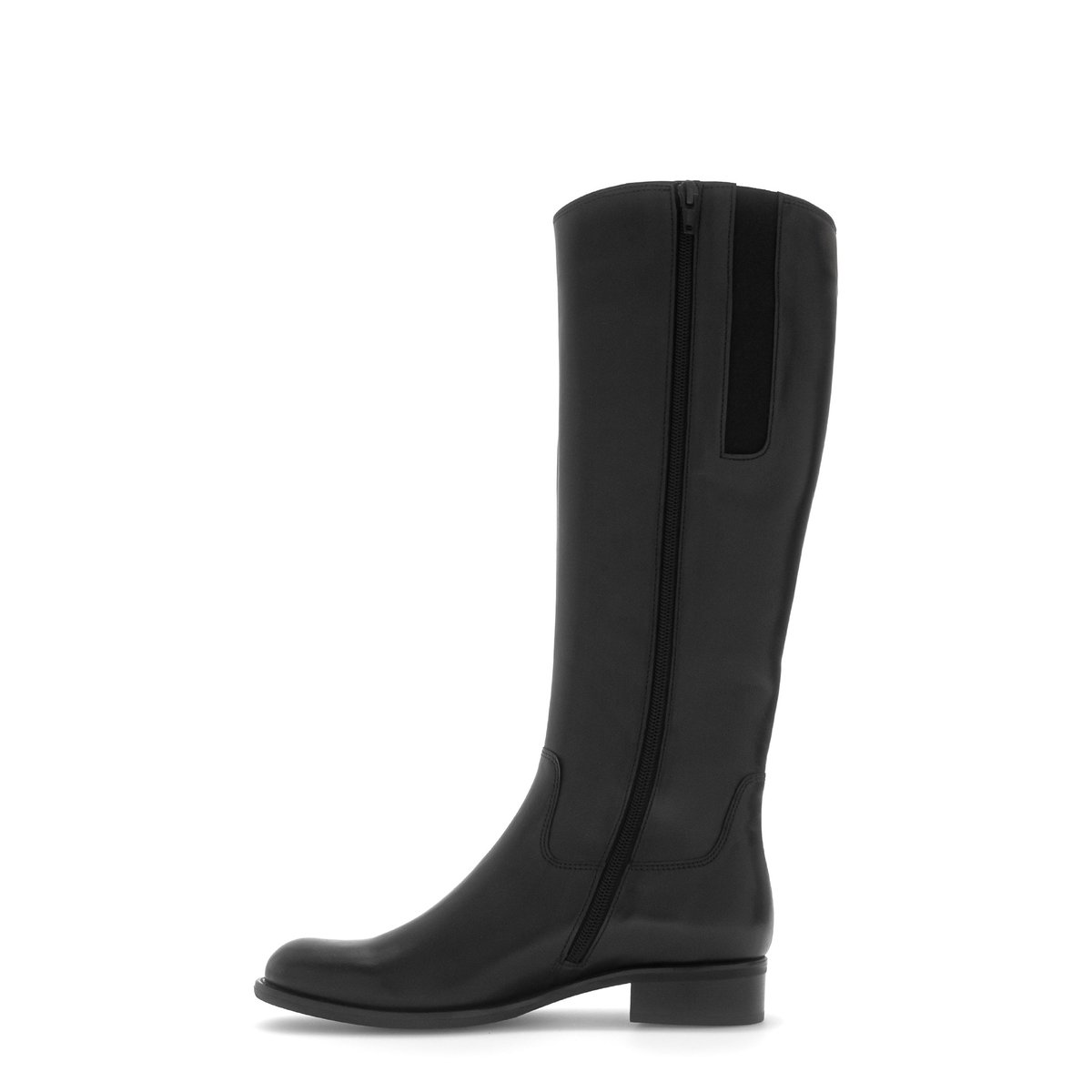 Bottes en cuir lisse à talon décroché noir lisse, GABOR