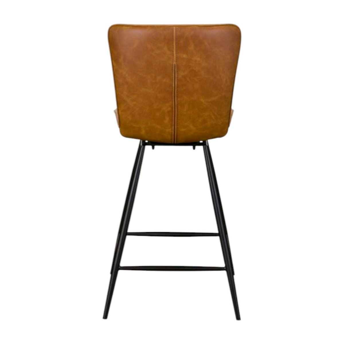 Chaise de bar pivotante camel à dossier courbe (lot de 2) OKA marron, PIER IMPORT