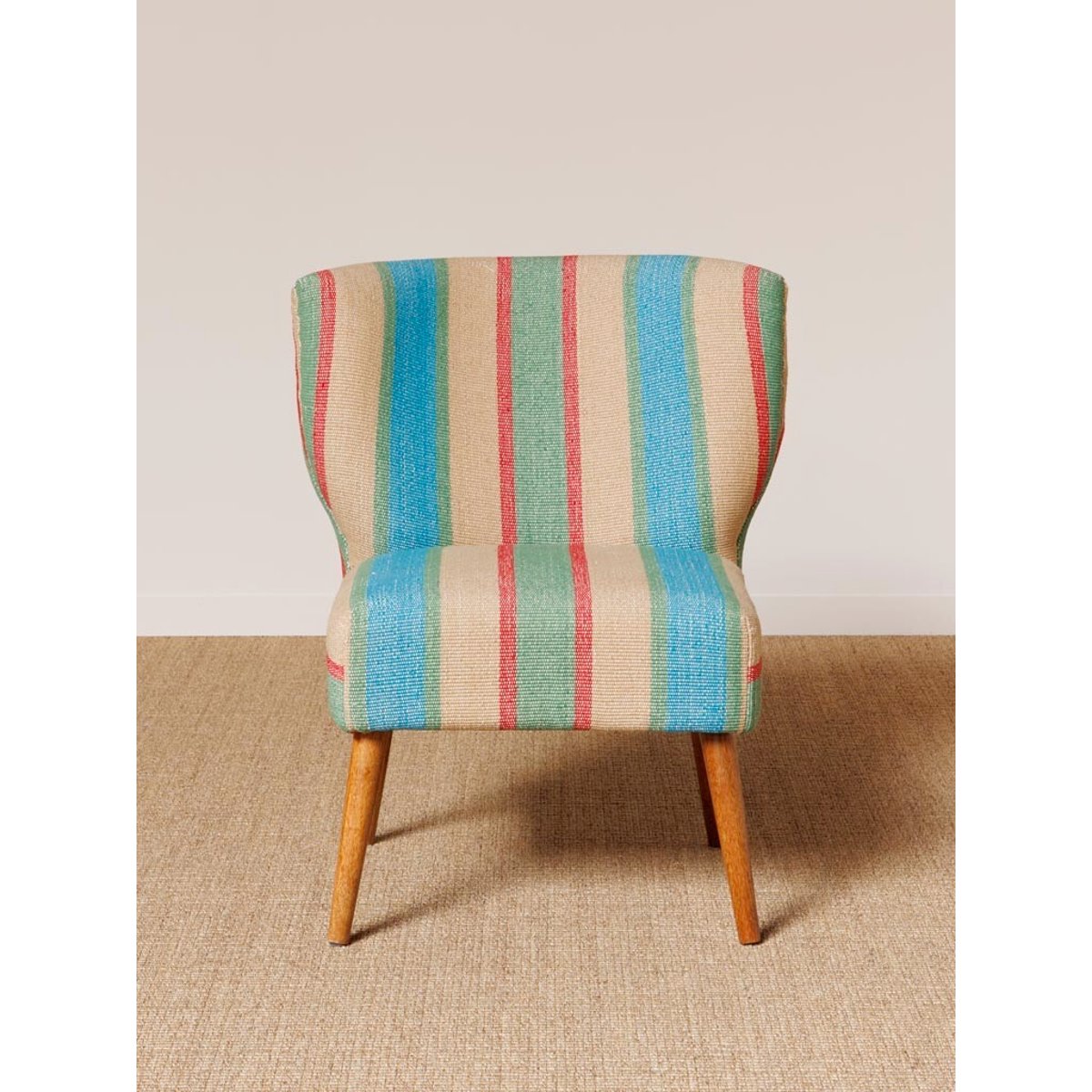 Fauteuil en coton Miro bleu, CHEHOMA