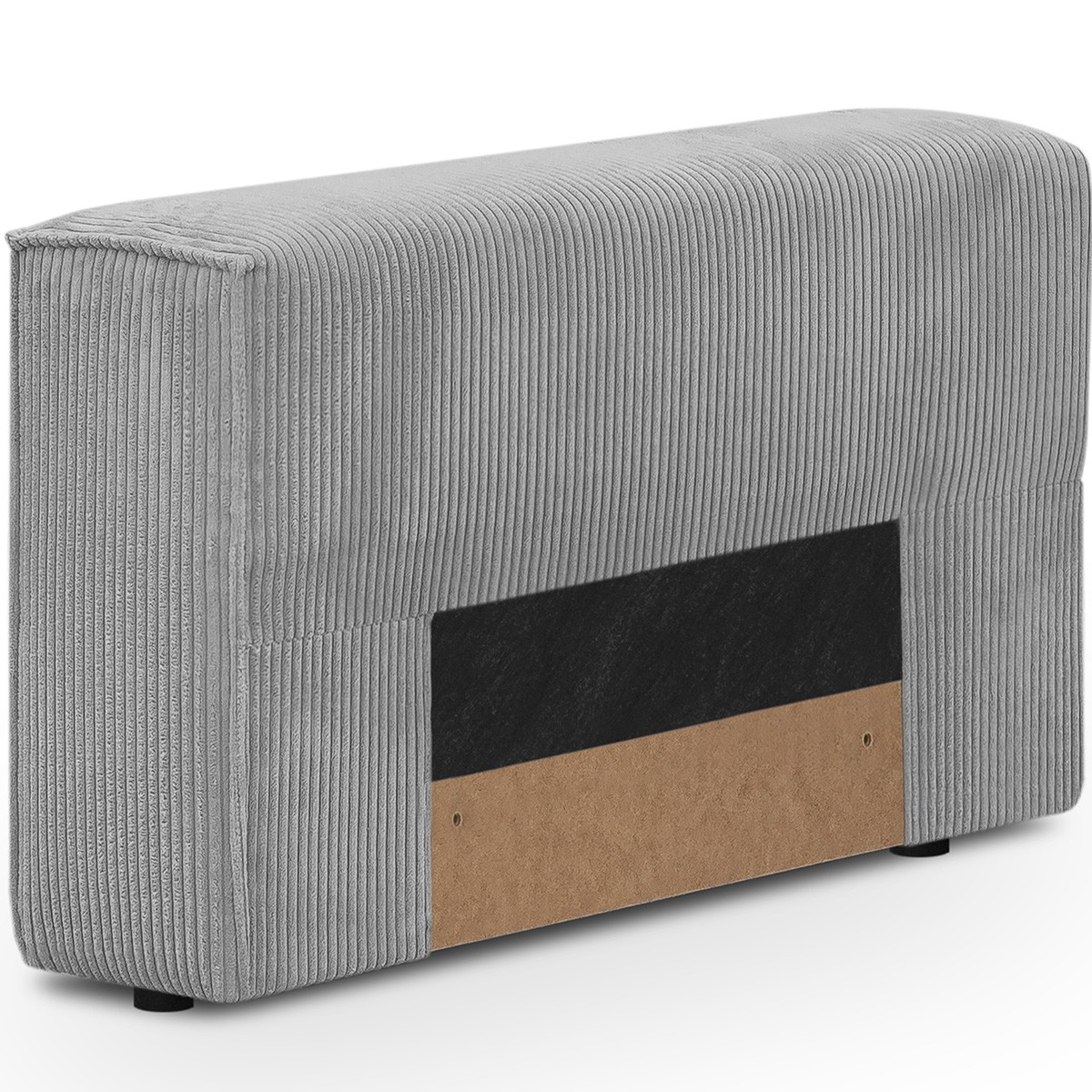 Canapé modulable 3 places en velours côtelé - Harper Mod gris clair, HOMIFAB