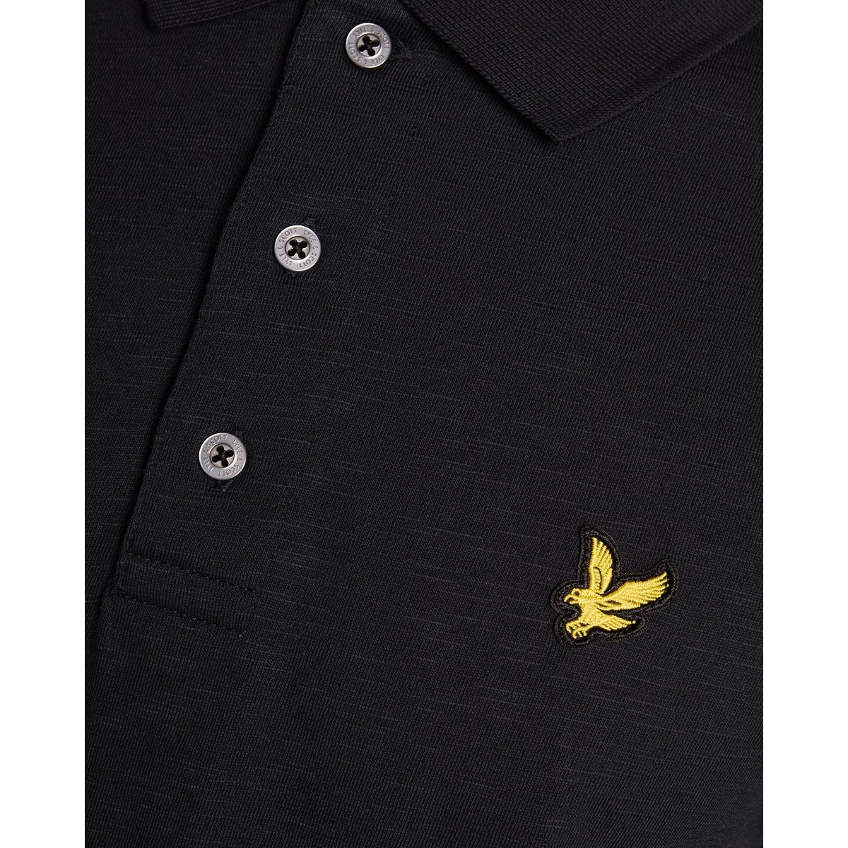 Polo en coton fin slub noir jais, LYLE & SCOTT