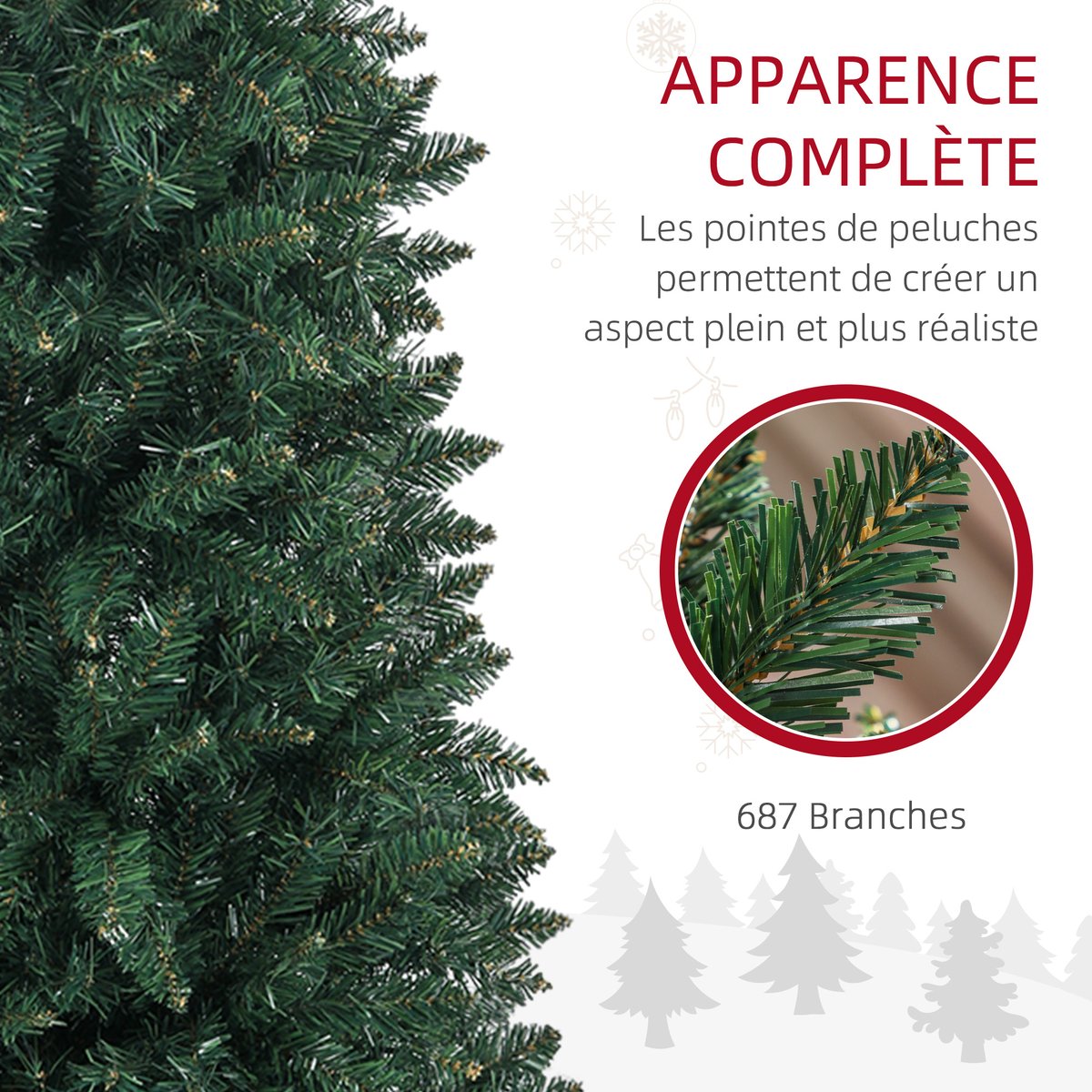 Sapin de Noël Plastique Vert vert, HOMCOM