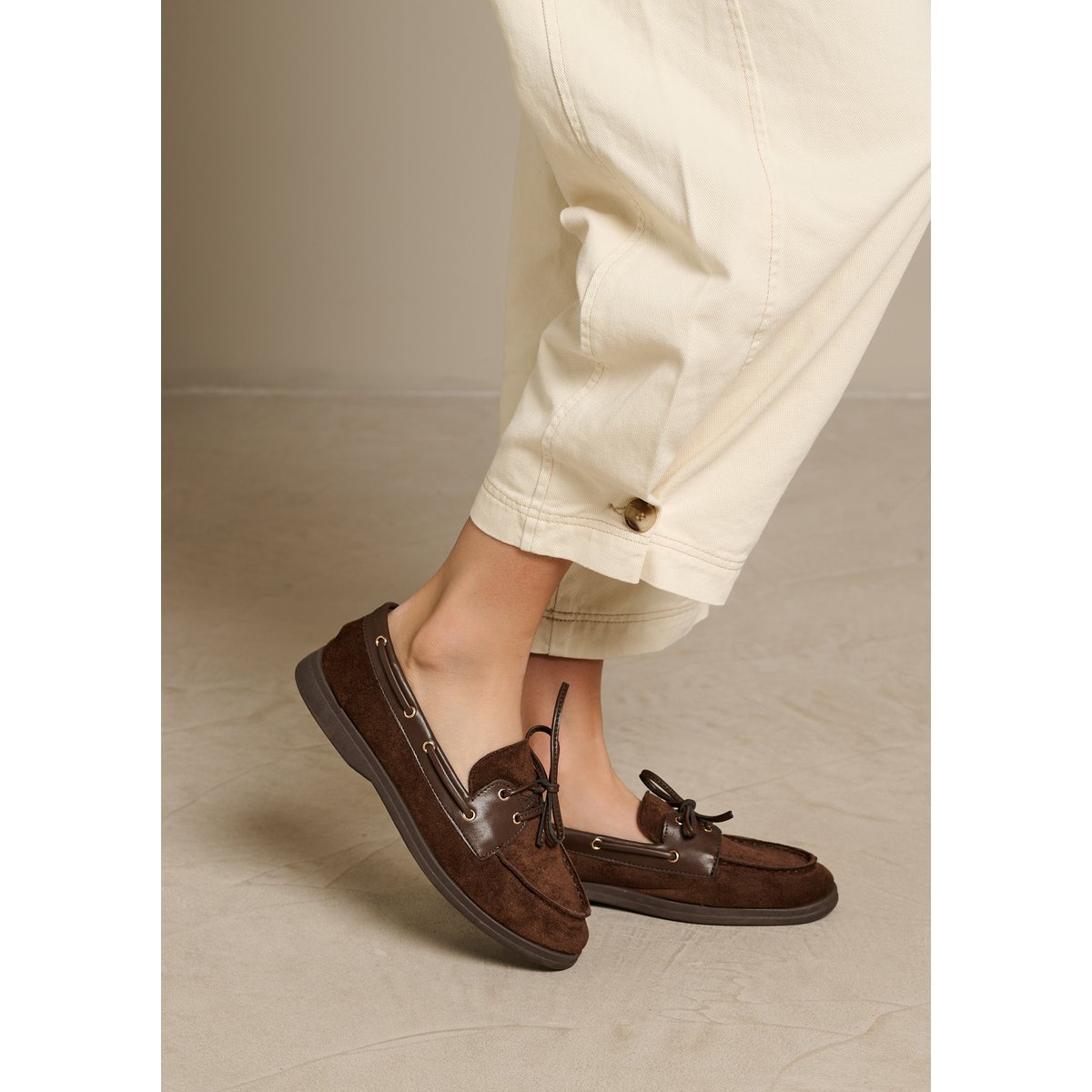 Mocassins à lacets brun choco, LOLALIZA