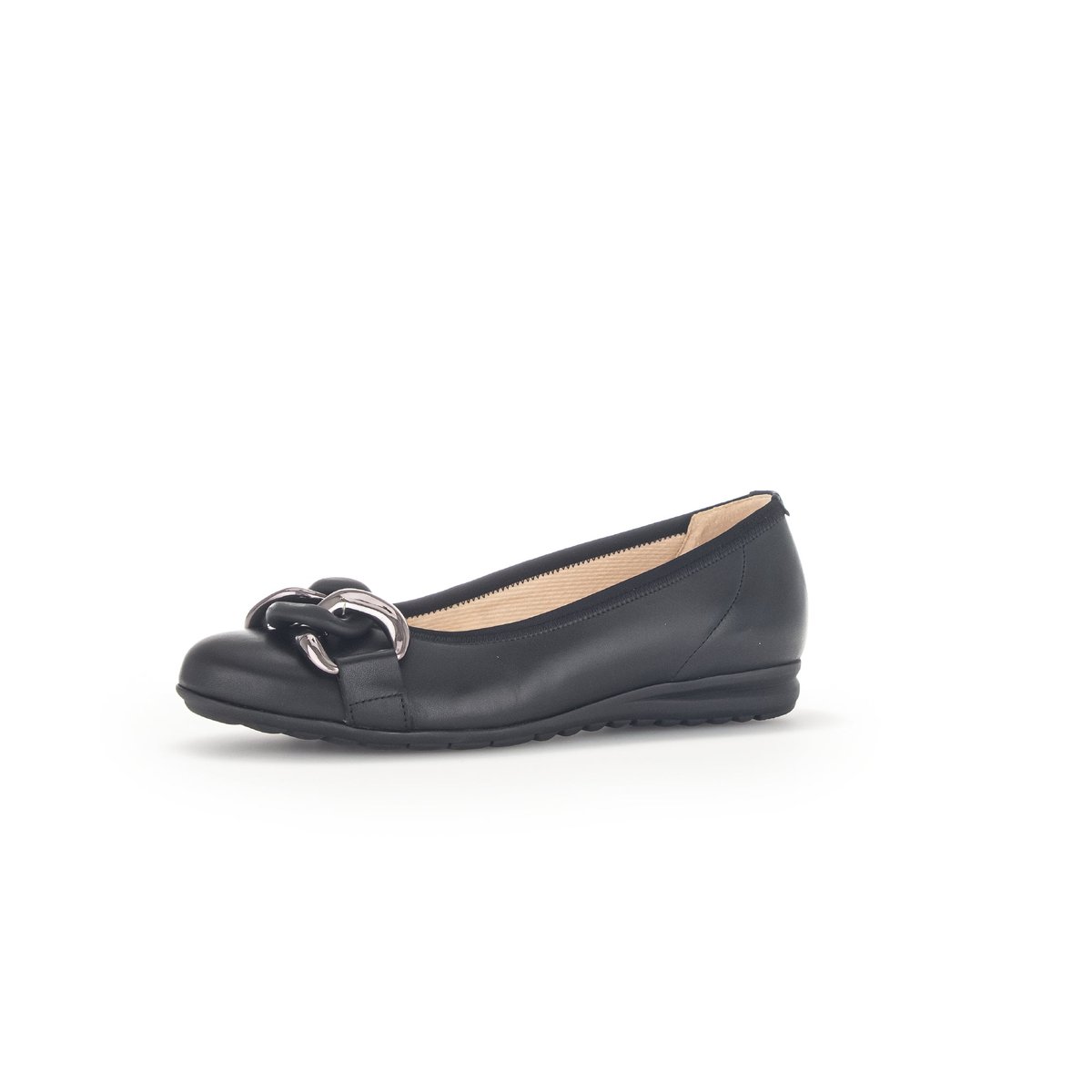 Ballerines en cuir à talon compensé noir, GABOR