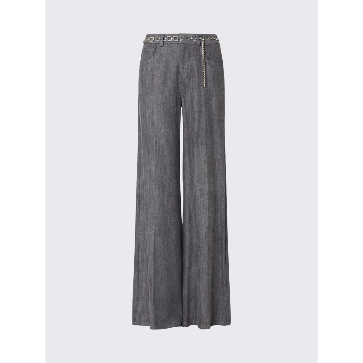 Pantalon évasé avec ceinture denim gris, LIU JO