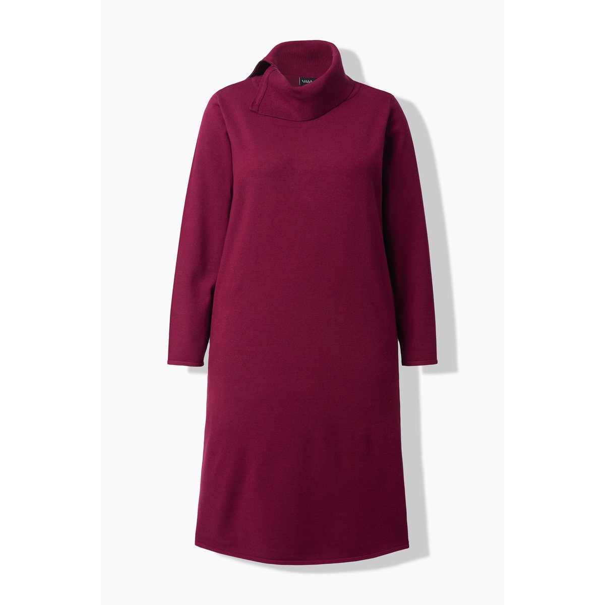 Robe midi en maille avec col roulé bordeaux, ULLA POPKEN
