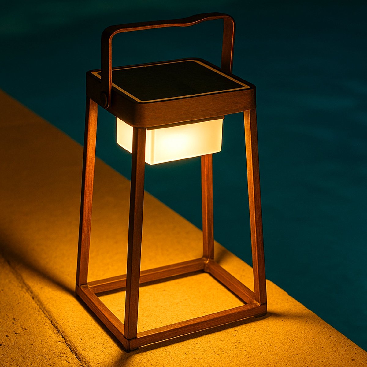 Lanterne solaire rechargeable VERONA marron, LUMISKY