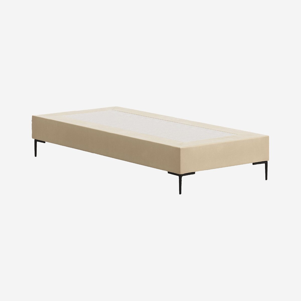 Sommier tapissier tissu NOTA crème, HABITAT