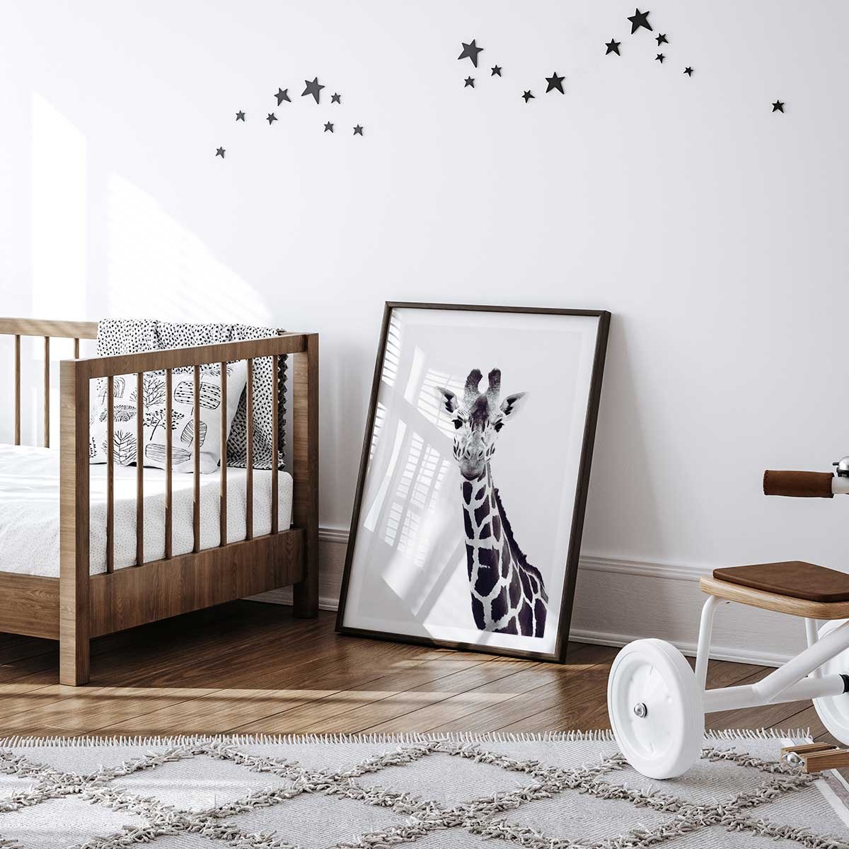 Affiche enfant girafe noire affiche seule, HEXOA
