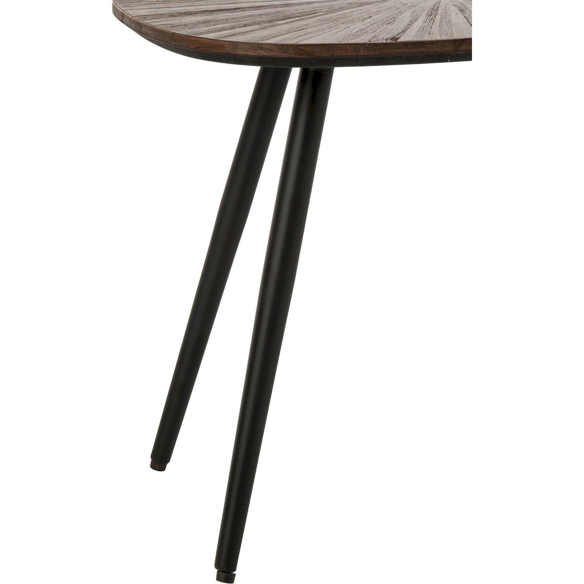 Set de 3 tables basses en bois recyclé marron foncé et noir, RECOLLECTION