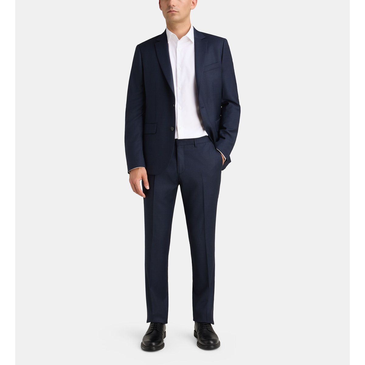 Veste de costume ajustée bacco armure laine italienne bleu marine, COMPTOIR GL