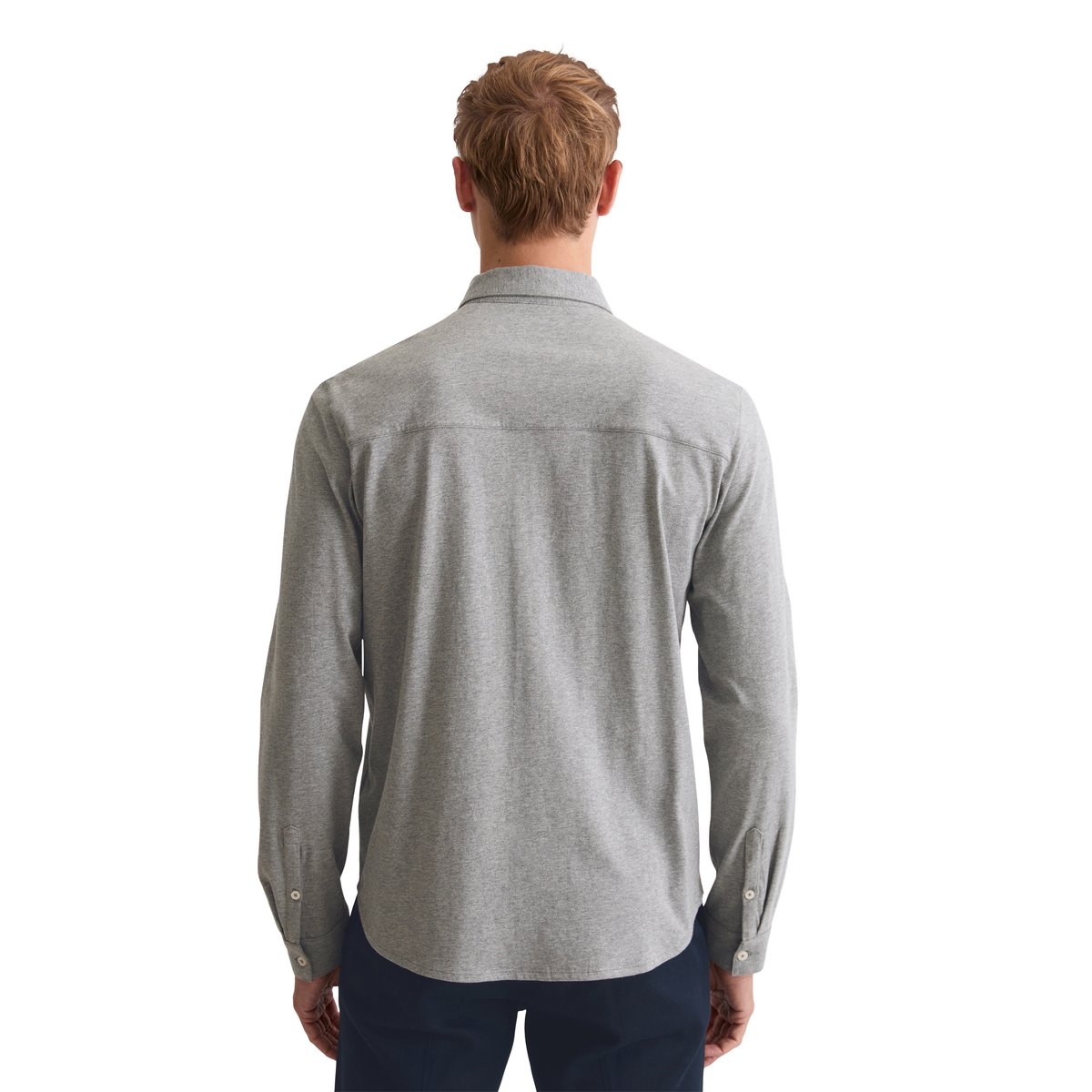 Chemise en jersey DfC regular en pur coton bio gris, MARC O'POLO
