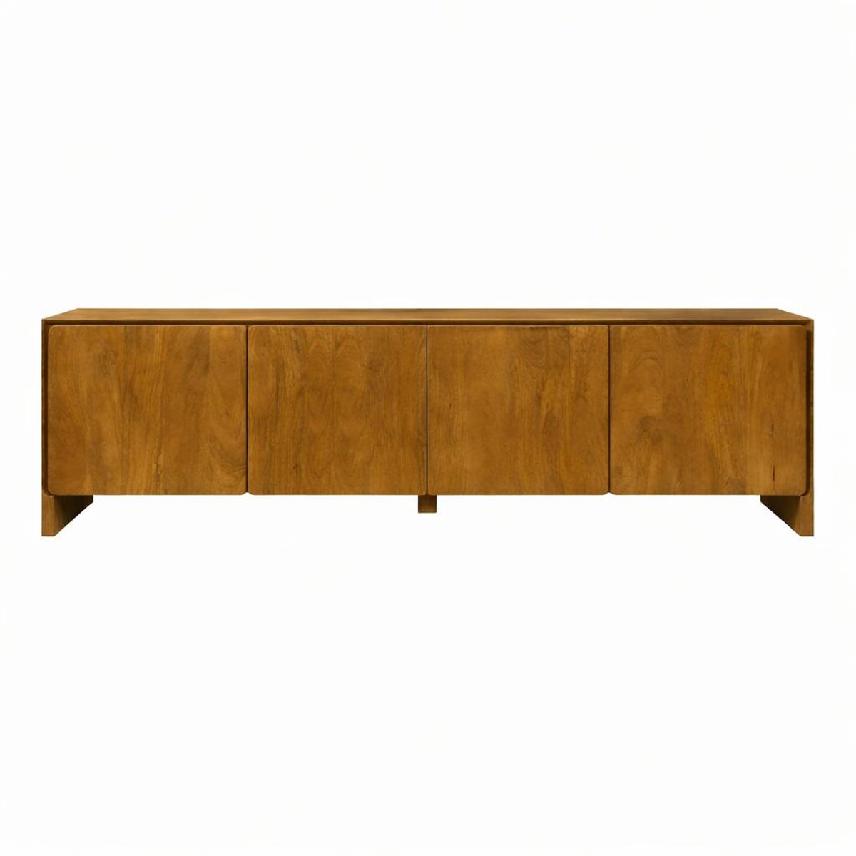 Meuble TV en bois 4 portes CALDERA bois naturel, PIER IMPORT