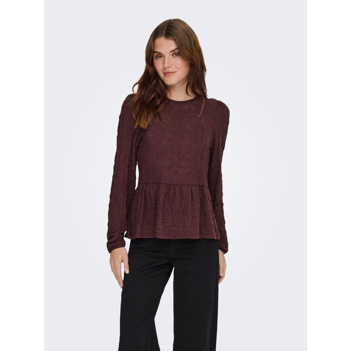 Top Peplum decadent chocolate, ONLY