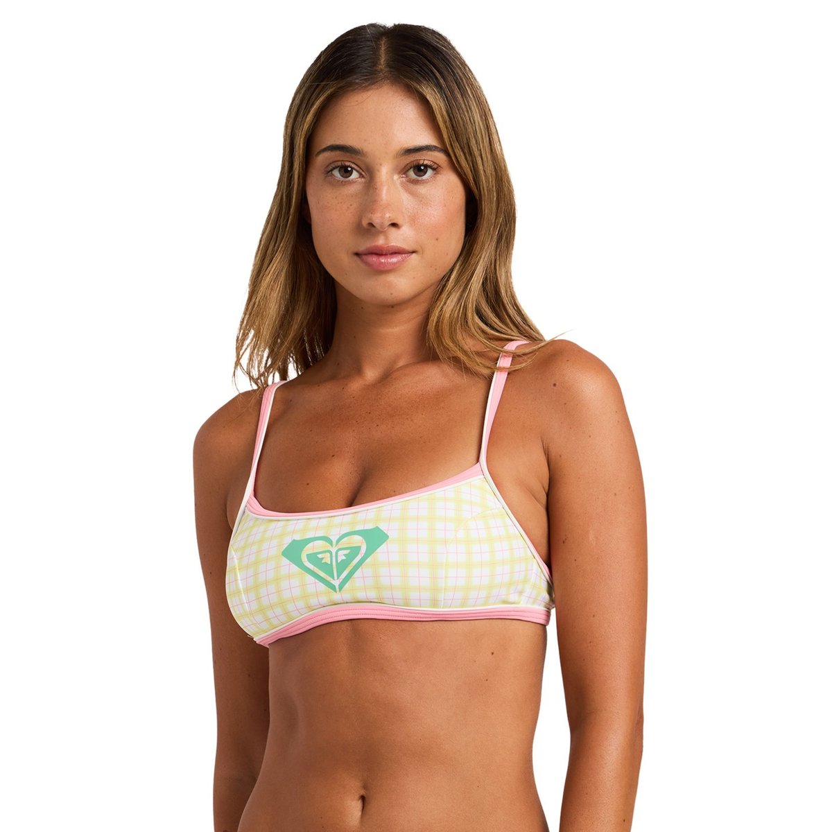 Haut de maillot de bain bikini bralette THE SWELL BRALETTE. blanc cloud dancer swell plaid, ROXY