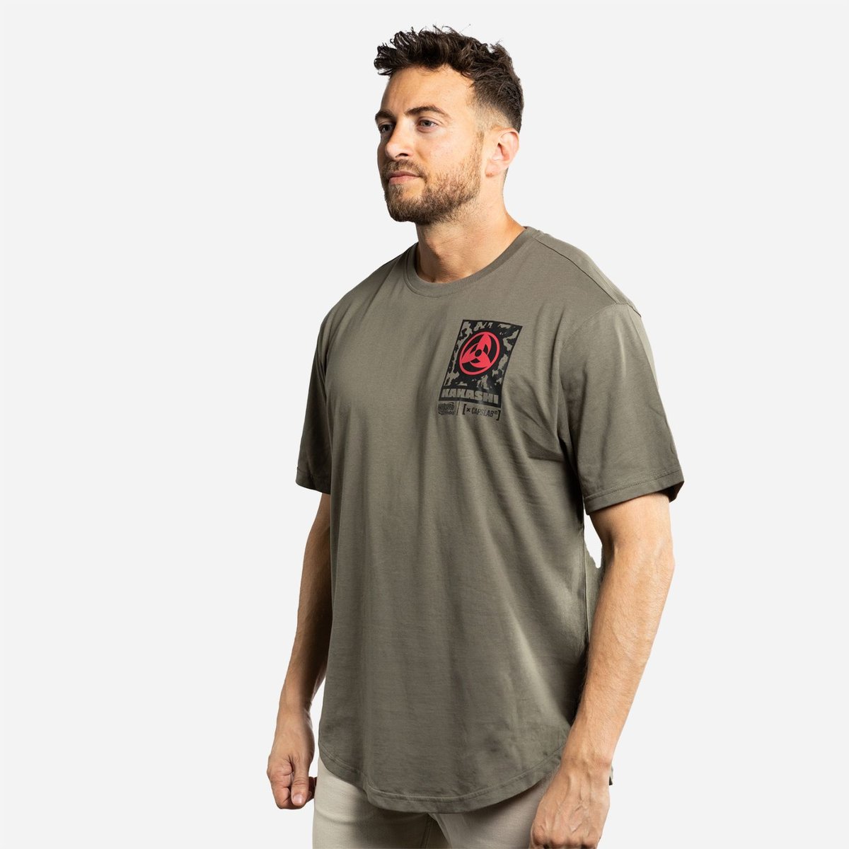 Tee Shirt Naruto Shippuden kaki/noir/rouge, CAPSLAB