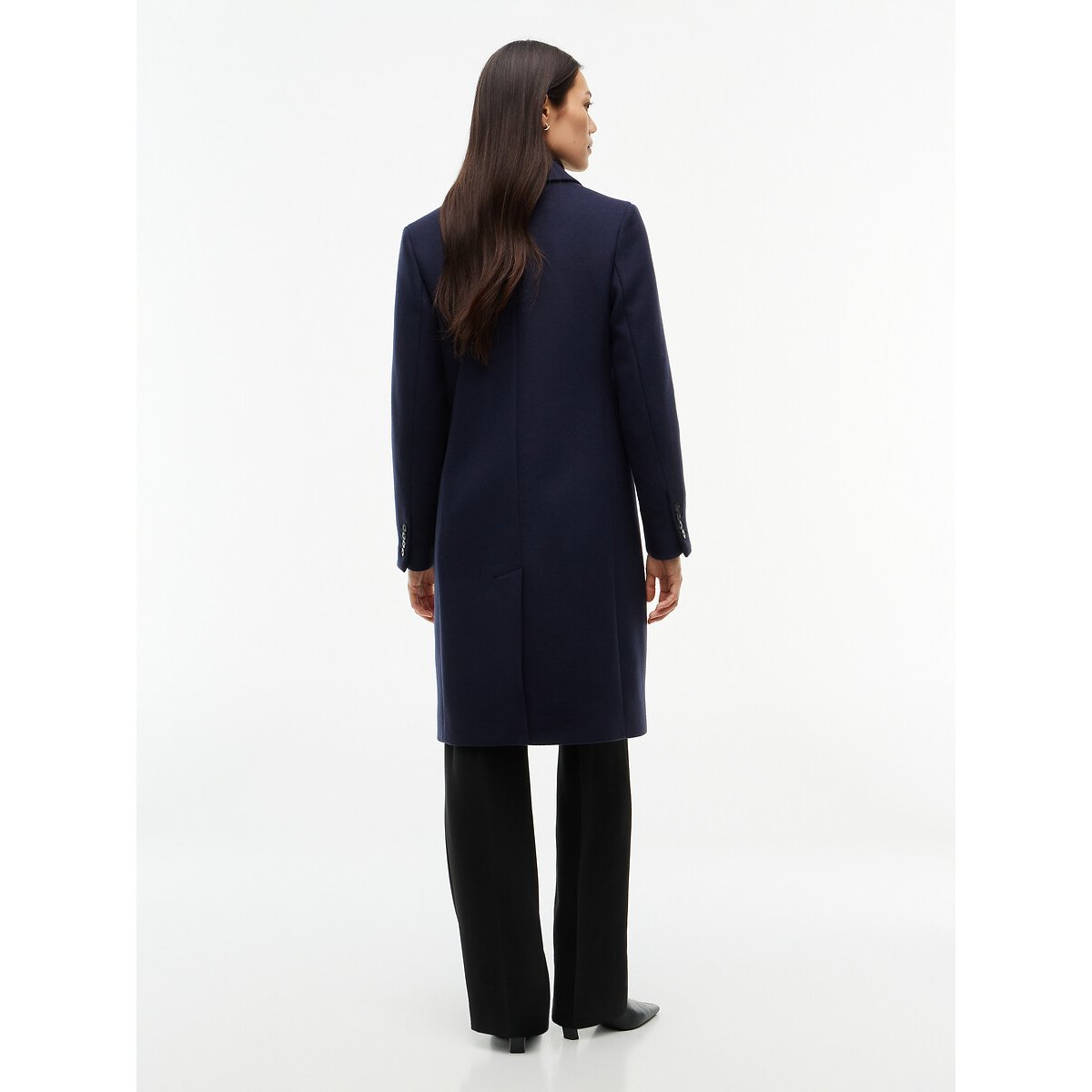 Manteau en laine mélangée marine, TOMMY HILFIGER