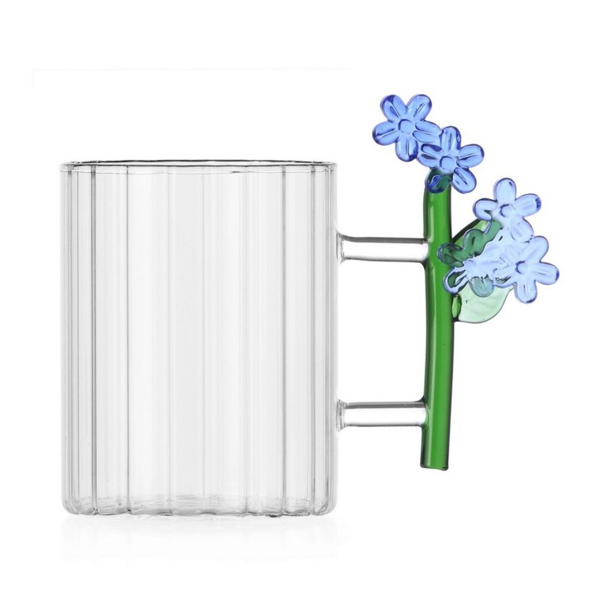Mug verre anse fleurs sculptées BOTANICA multicolore, ICHENDORF