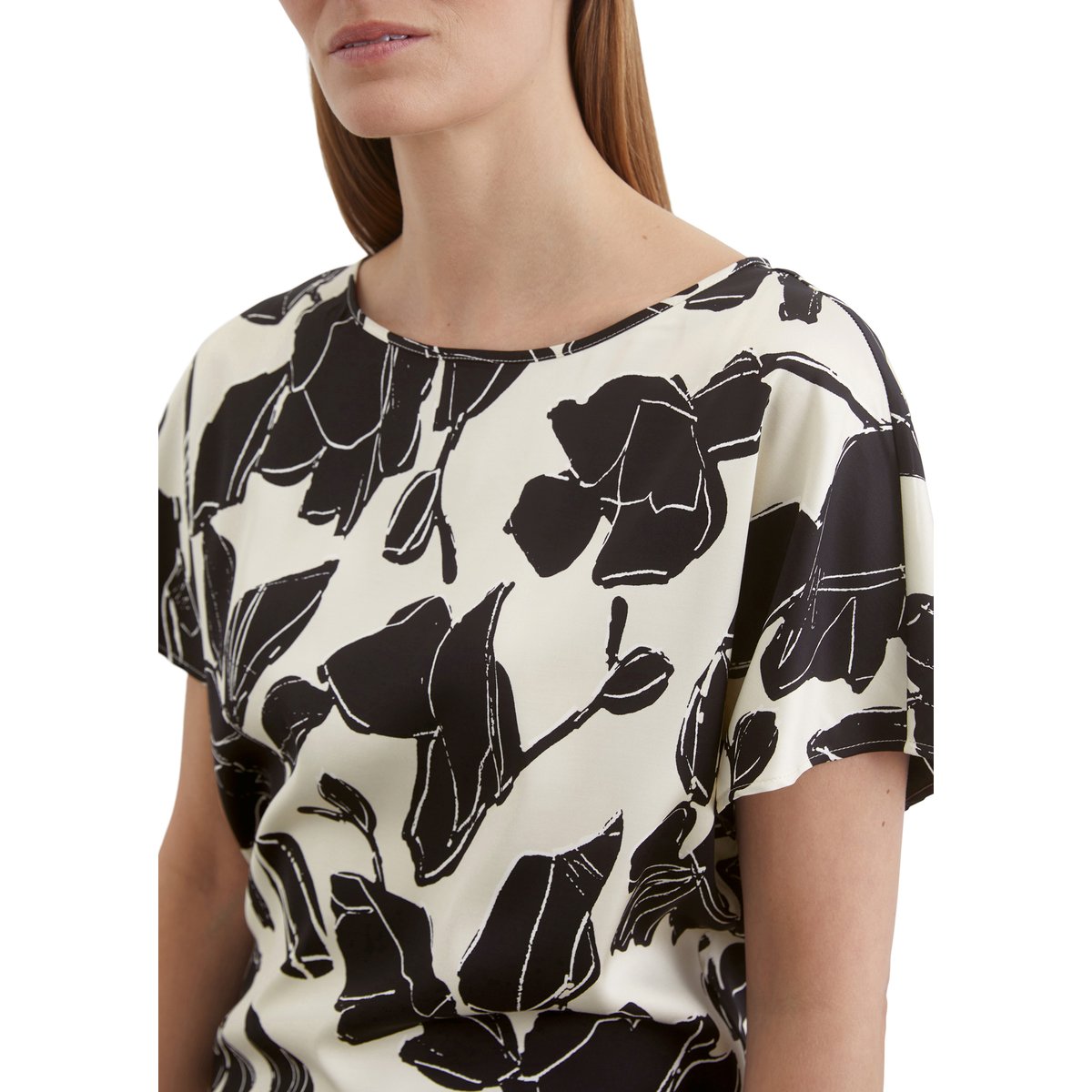 Chemisier imprimé régulier en satin stretch de viscose multicolor, MARC O'POLO