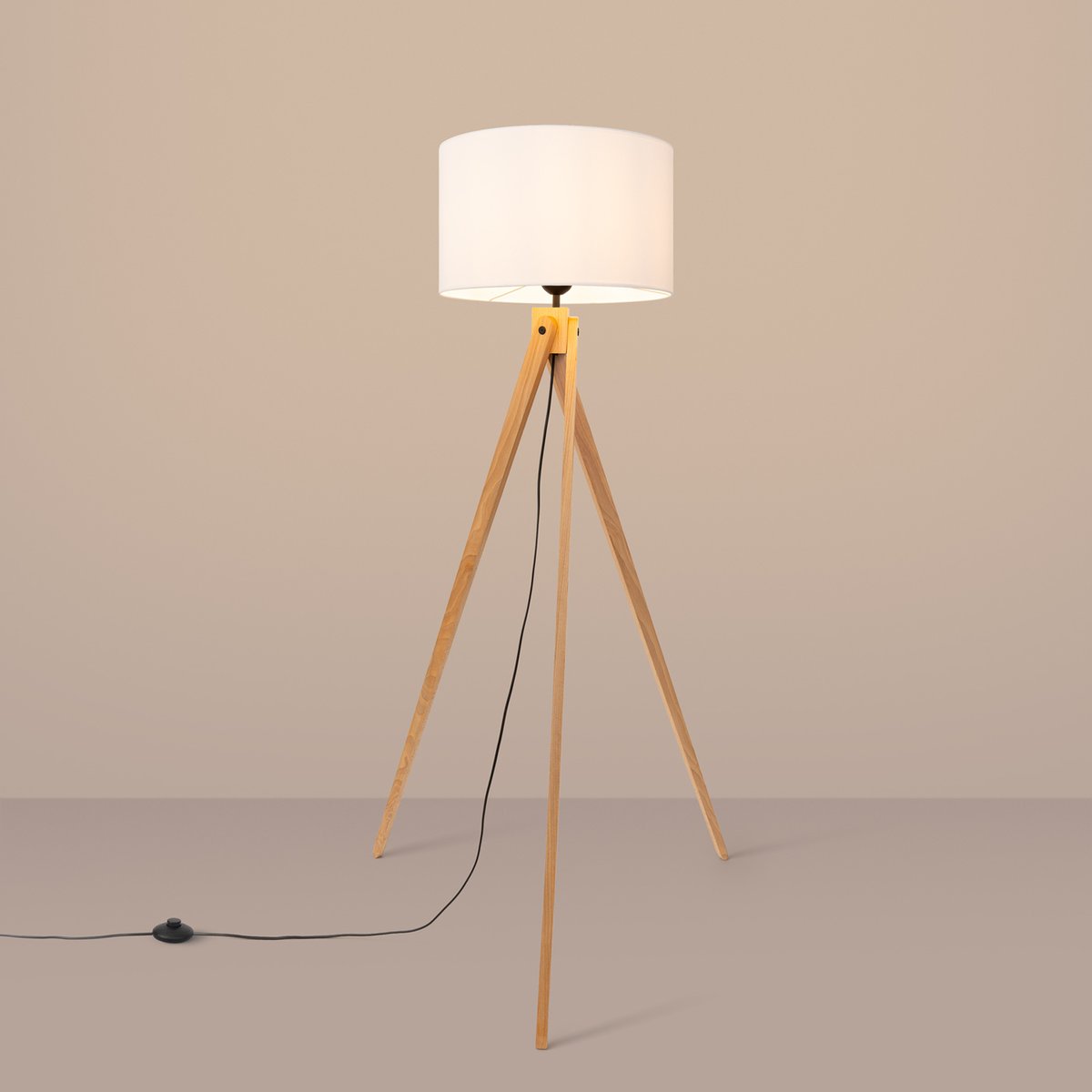 Lampadaire Tissu Blanc E27 1 Natt blanc, EDEN