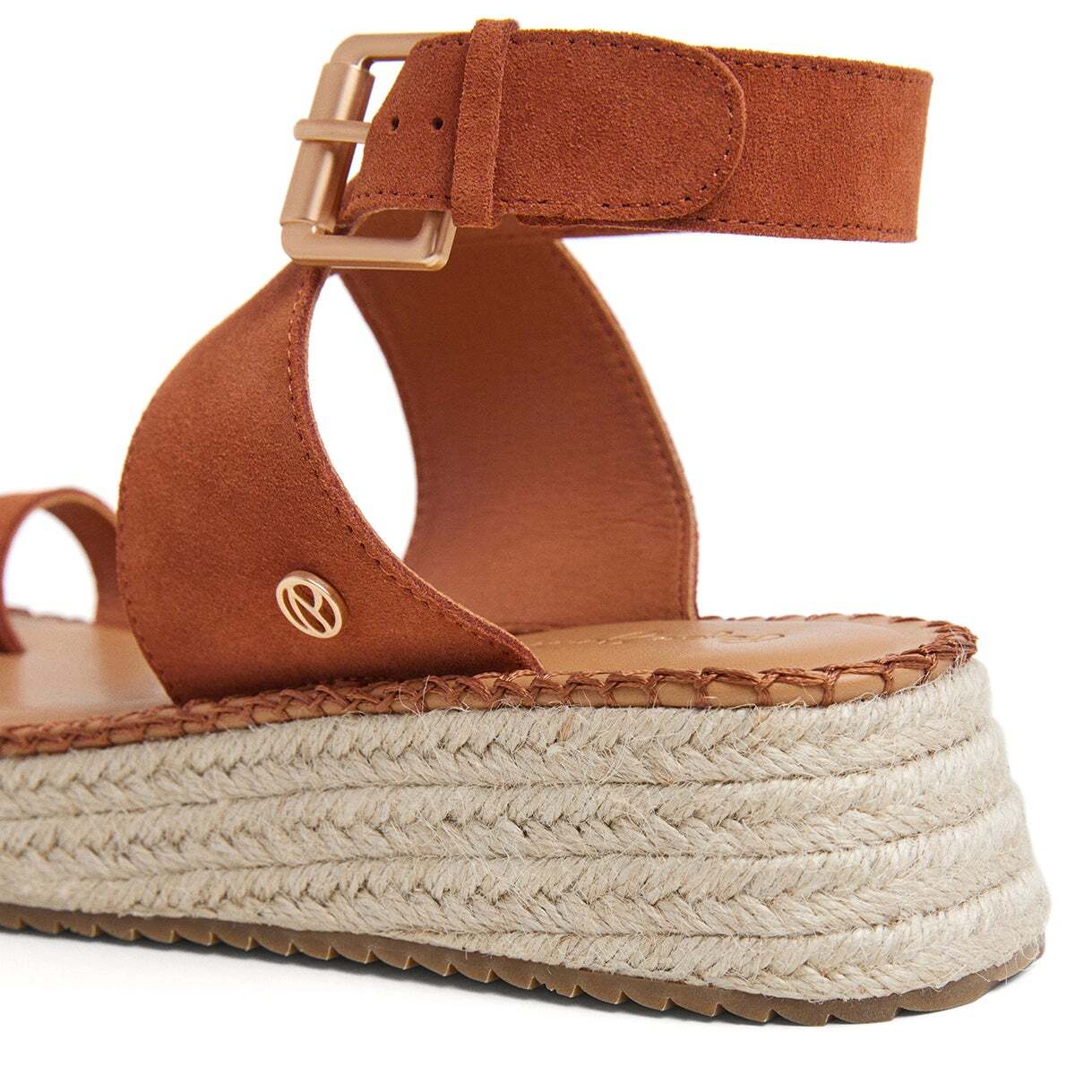 Sandales Compensées En Daim orange rouille, PEPE JEANS