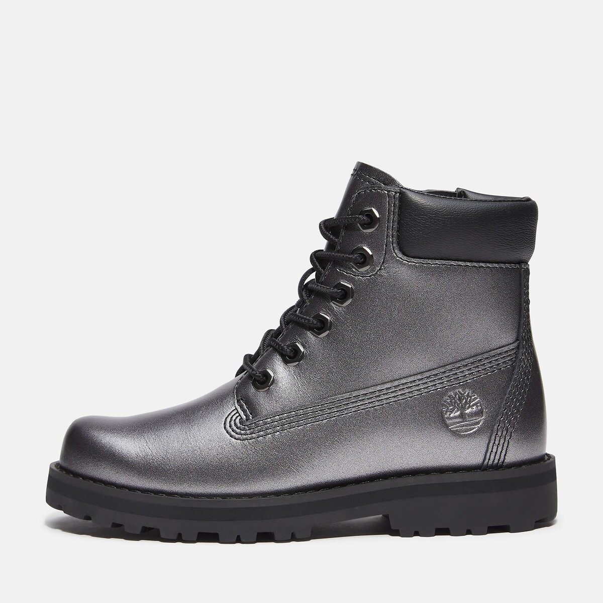 Stivaletti con lacci e zip COURMA KID MID LACE color argento, TIMBERLAND