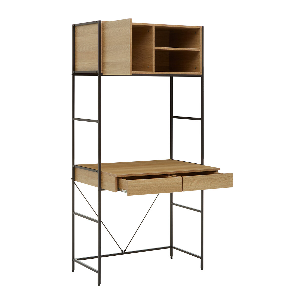 Franklin Industrial Oak Desk Unit natural, SO'HOME