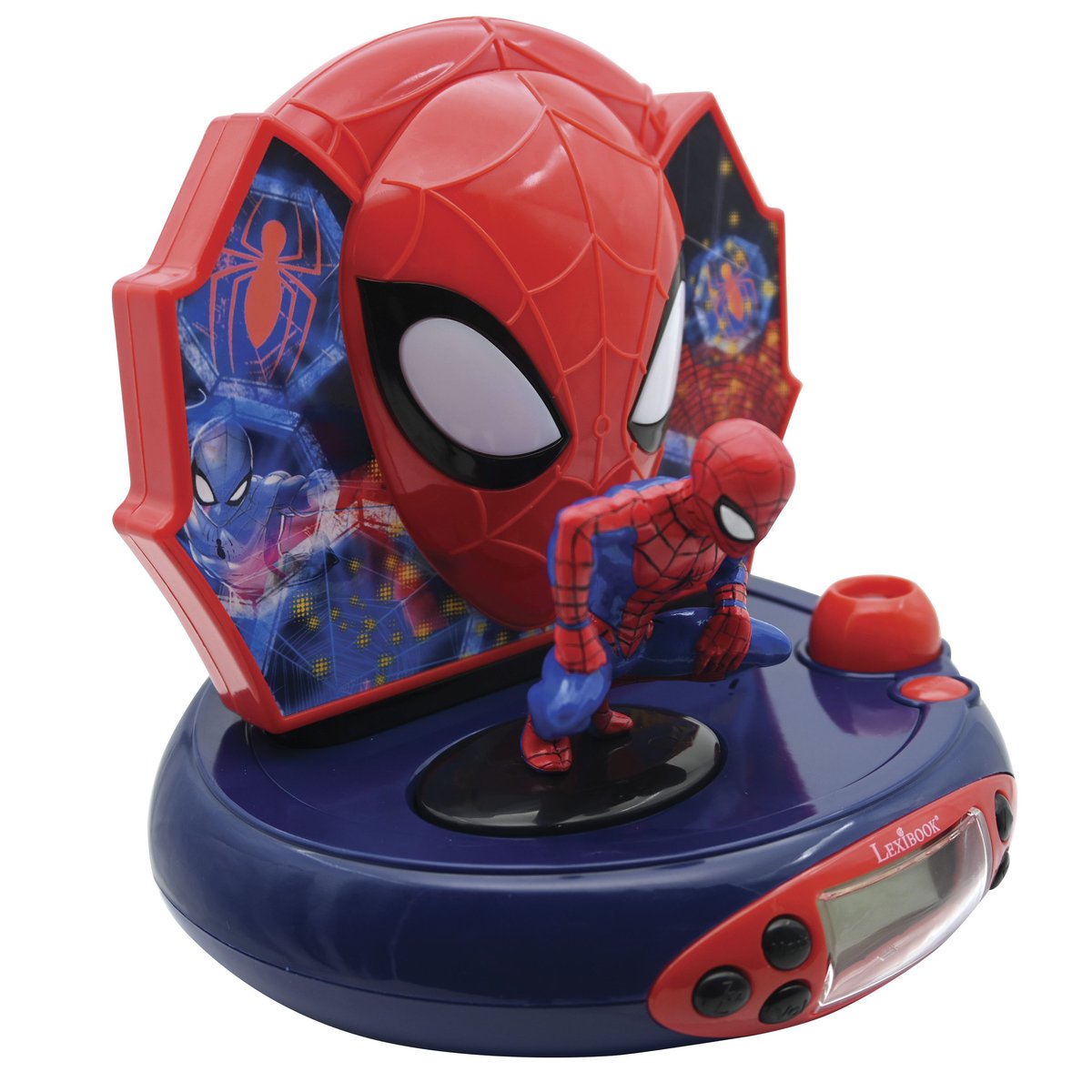 Réveil Projecteur SpiderMan 3D rouge, LEXIBOOK