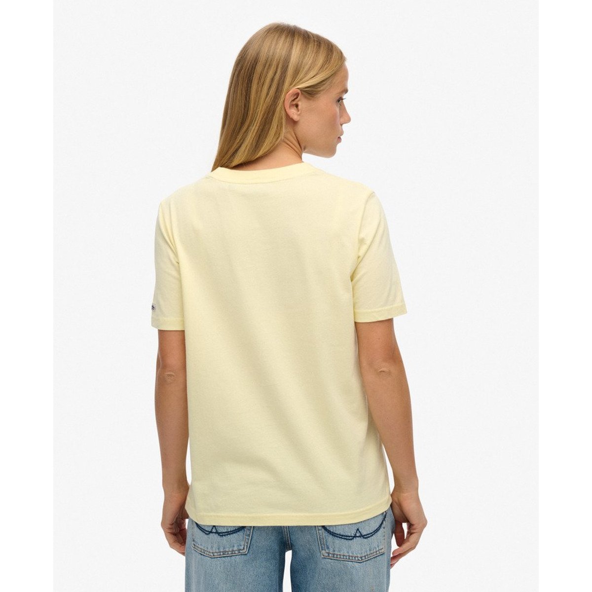 T-shirt délavé Vintage Logo jaune vanille française, SUPERDRY