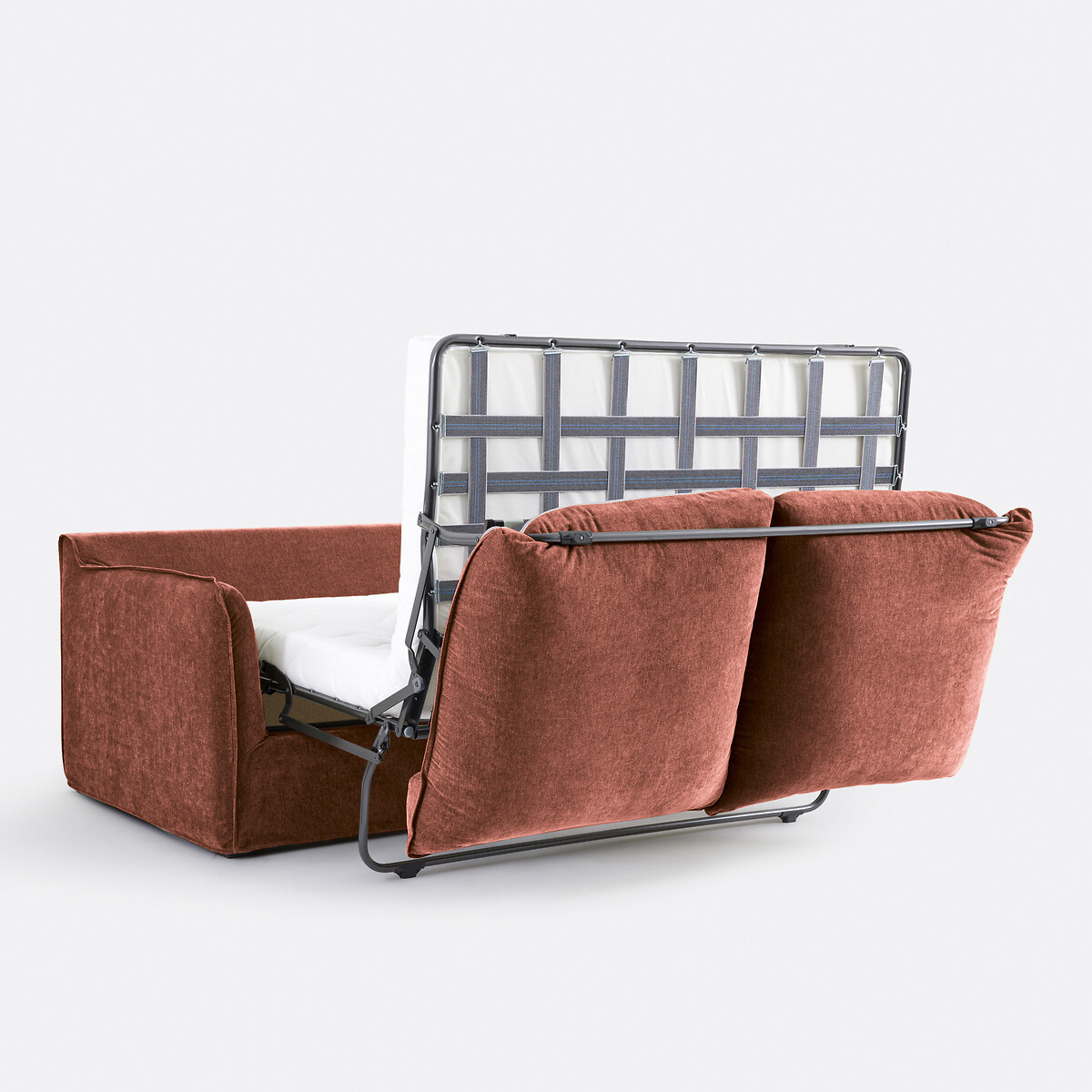 Canapé convertible, 2 ou 3 places, déhoussable, polyester chiné, ODNA brique rosé, LA REDOUTE INTERIEURS