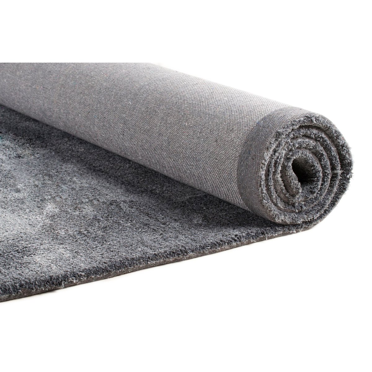 Tapis salon POWDER, shaggy, longs poils, tufté main, 100% polyester anthracite, TOM TAILOR