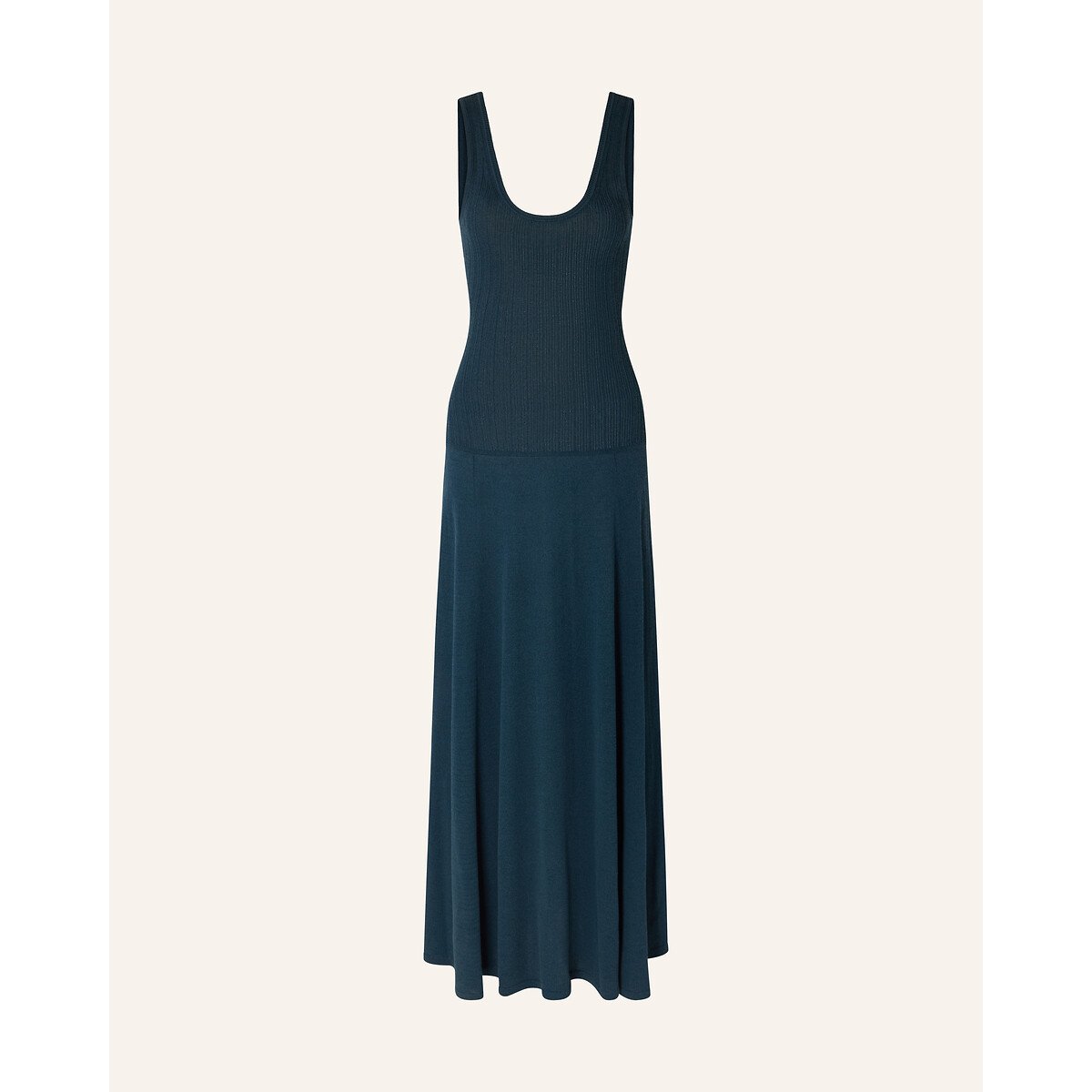 Abito lungo senza maniche in maglia, DESNA blu pavone, SESSUN