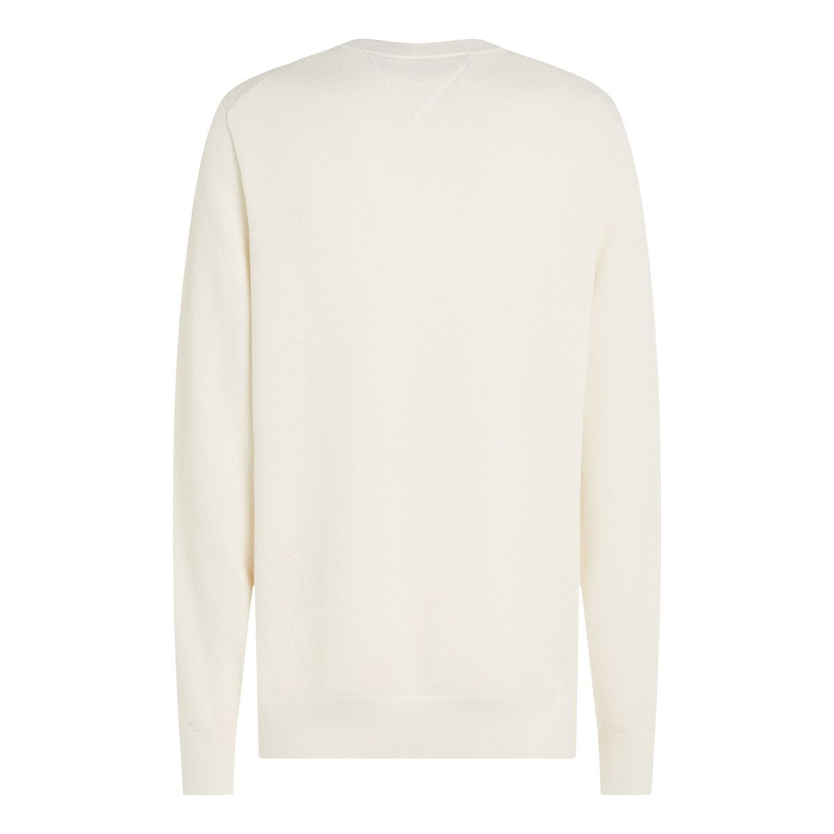 Pull texturé à col ras-du-cou et drapeau ivoire, TOMMY HILFIGER