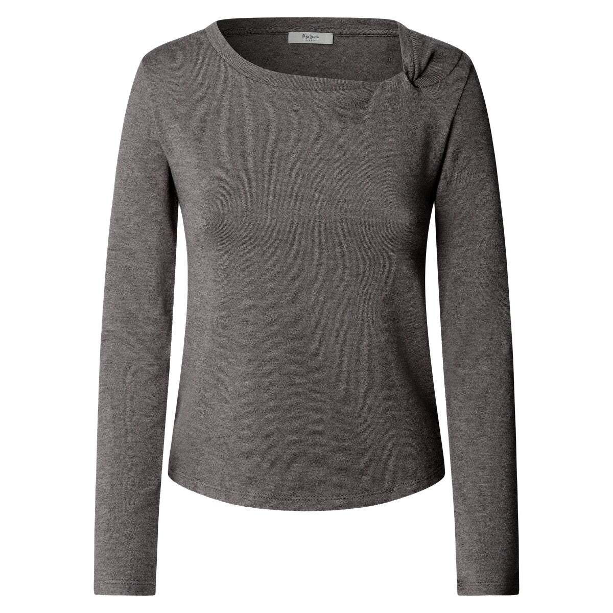 T-Shirt Manches Longues Avec Détail Nœud gris granit, PEPE JEANS