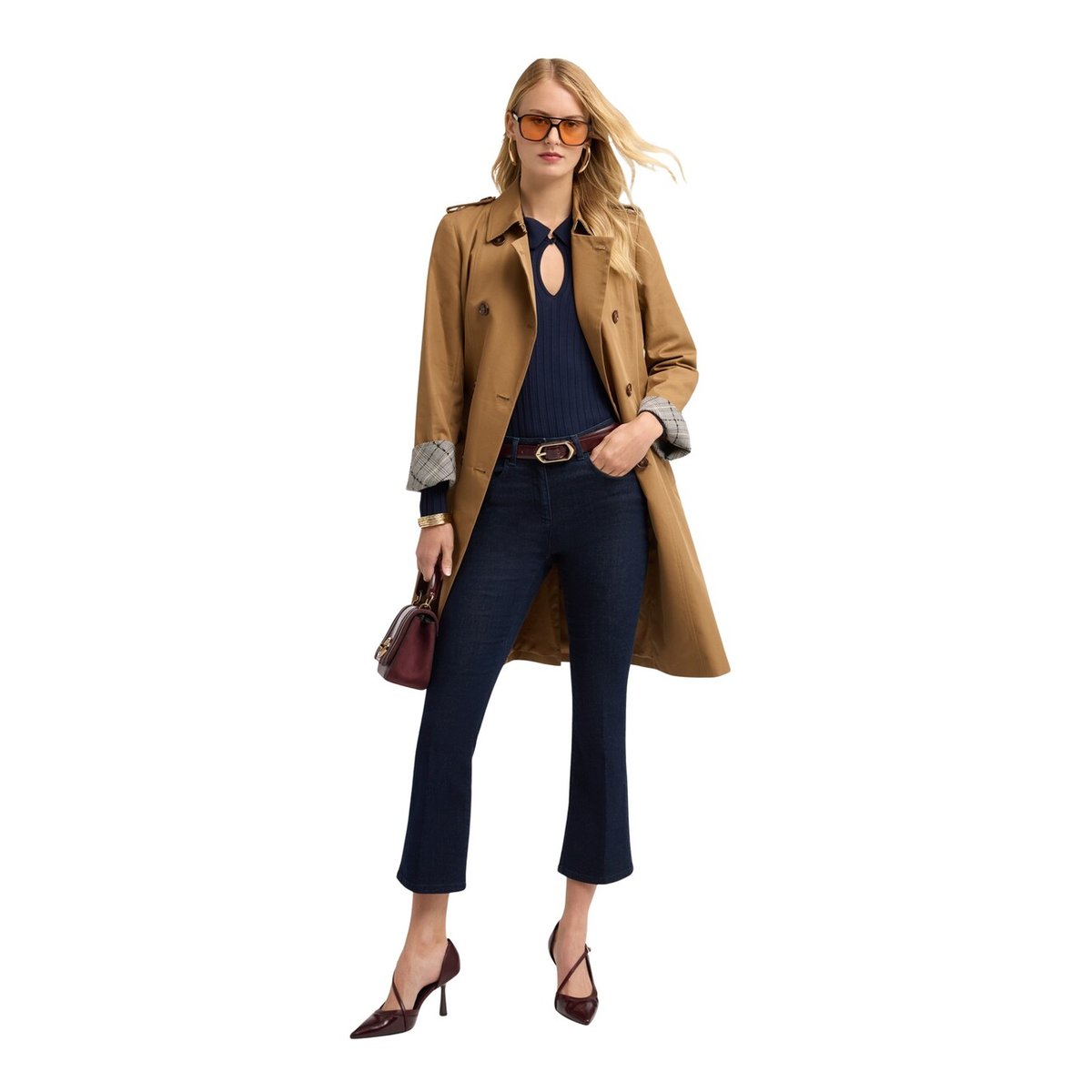 Jean kick flare avec pli repassé bleu, MOTIVI