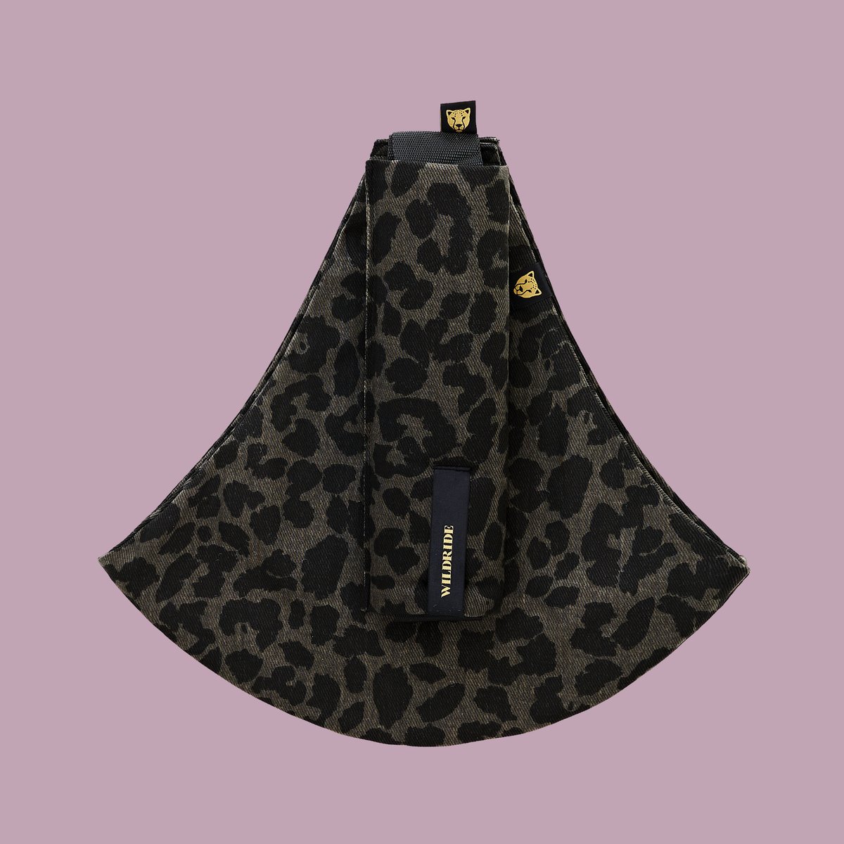 Porte-bébé de hanche imprimé gris léopard, WILDRIDE