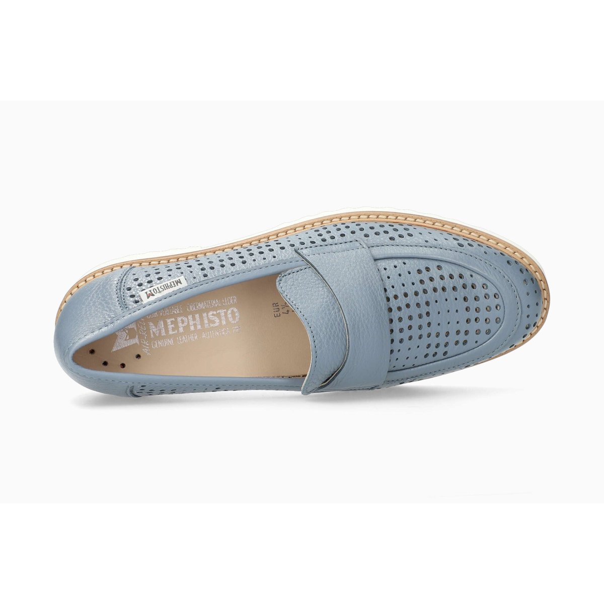 Mocassins en cuir STESSY PERF bleu foncé 5144, MEPHISTO