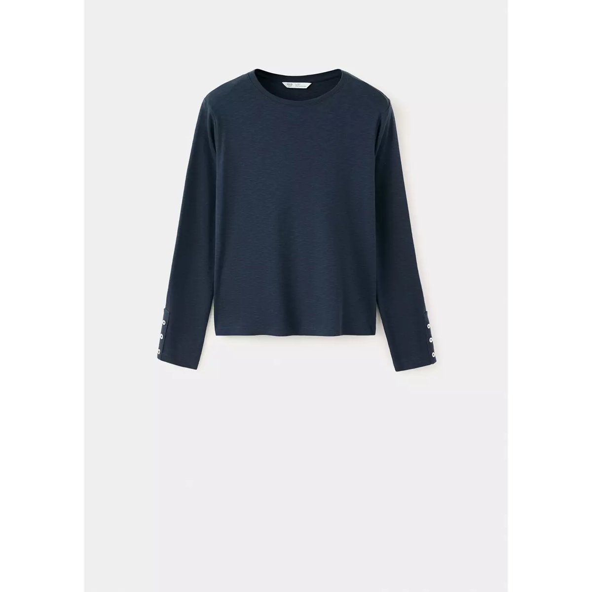 T-shirt à manches longues avec boutons décoratifs bleu marine, MANGO TEEN