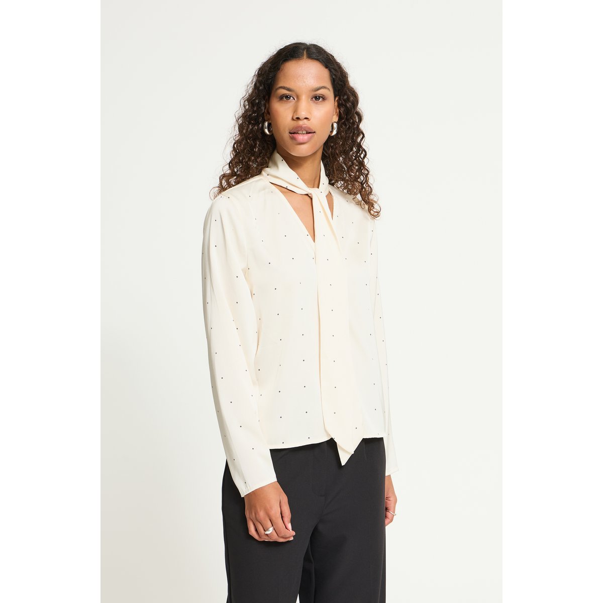Chemise à manches longues blanc birch mini dot, ICHI