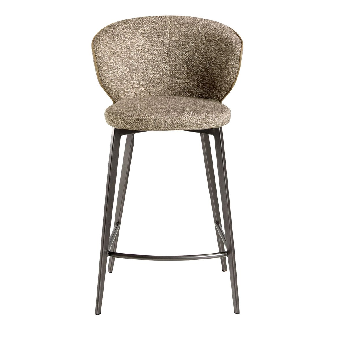 Tabouret en tissu chiné marron marbré | gris anthracite, ANGEL CERDA