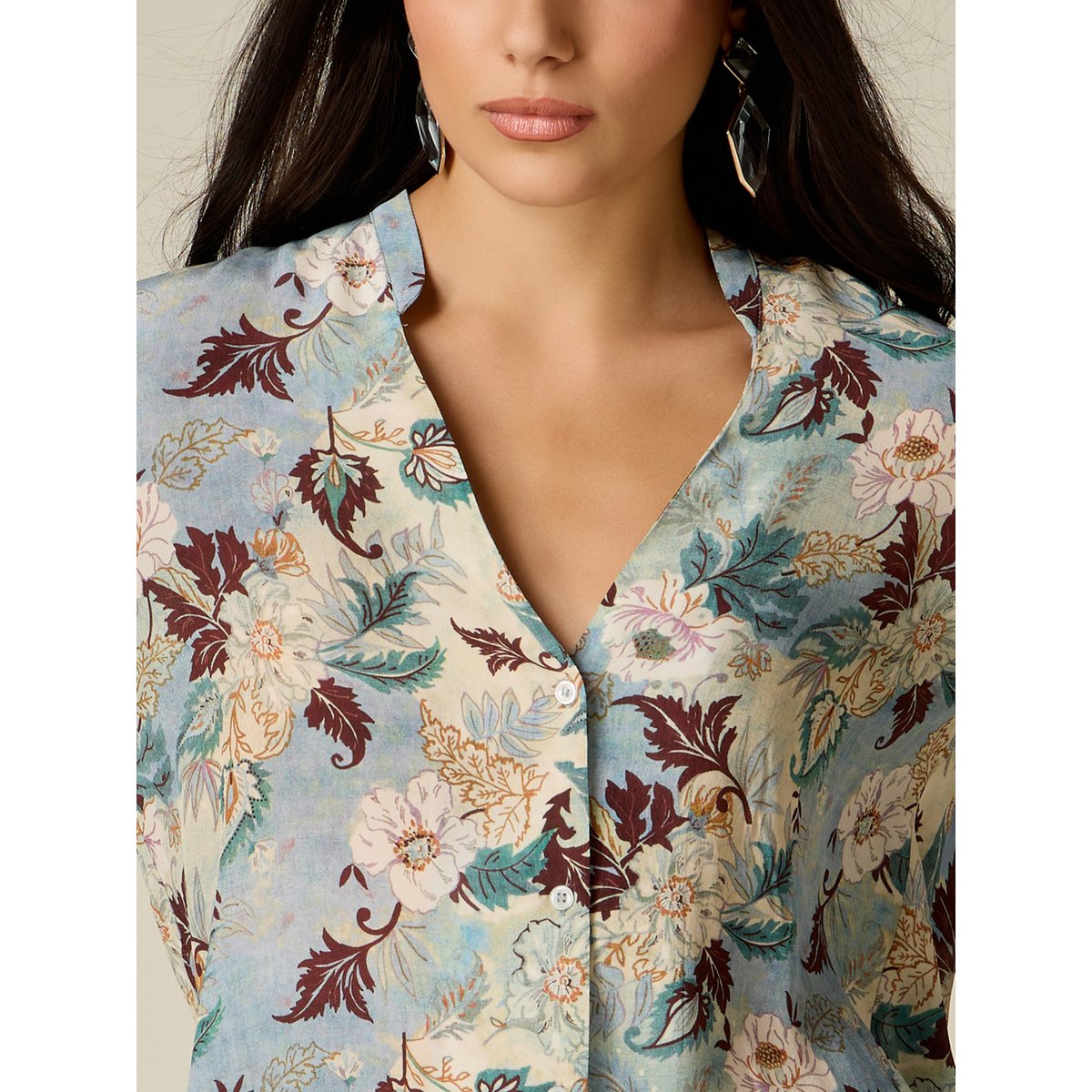 Chemise à motifs avec détail bijou light - blue, OLTRE