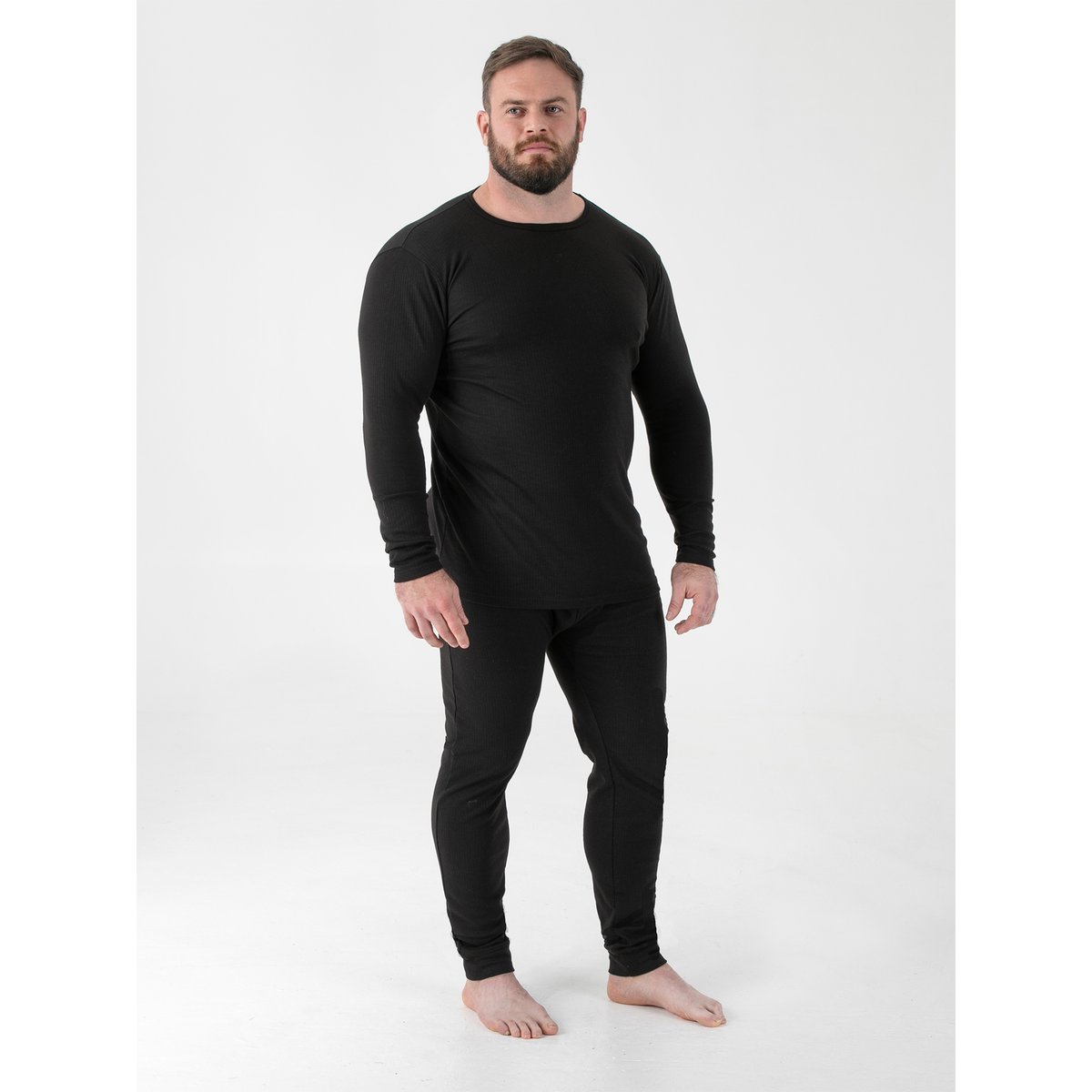T-shirt uni manches longues grande taille EXETER noir, DUKE