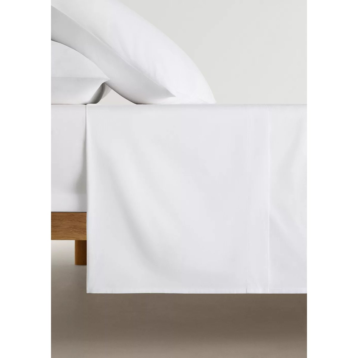 Drap percale de coton Lit 150/160 cm blanc, MANGO HOME