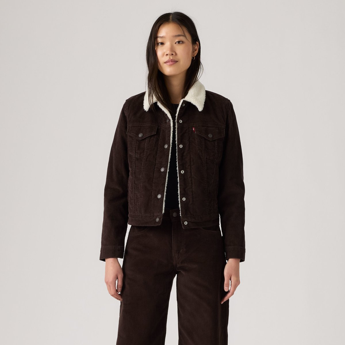 Veste Trucker Original Sherpa velours marron - java, LEVI'S